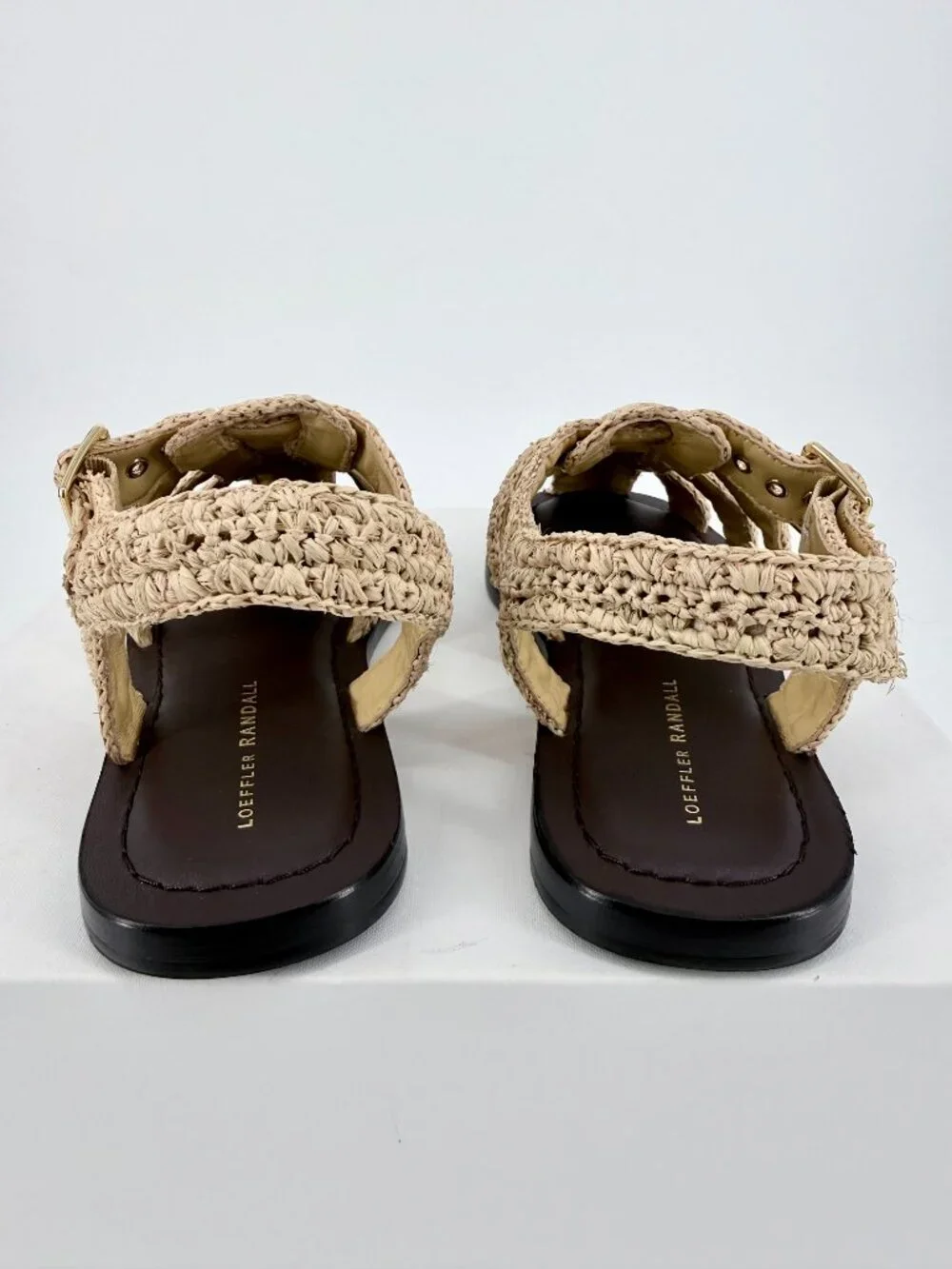 Loeffler Randall Sawyer Raffia Fisherman Sandals 10 NIB Woven Natural